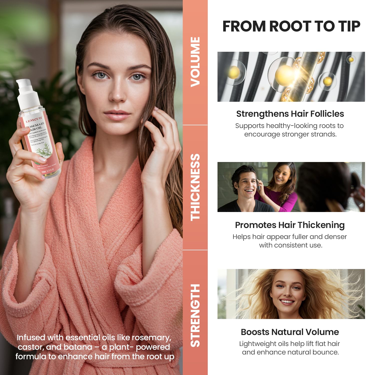 Rosemary Hair Oil and Onion & Biotin Hair Growth Shampoo