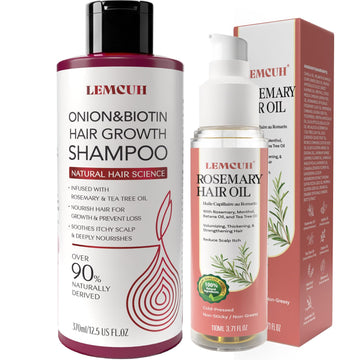 Rosemary Hair Oil and Onion & Biotin Hair Growth Shampoo