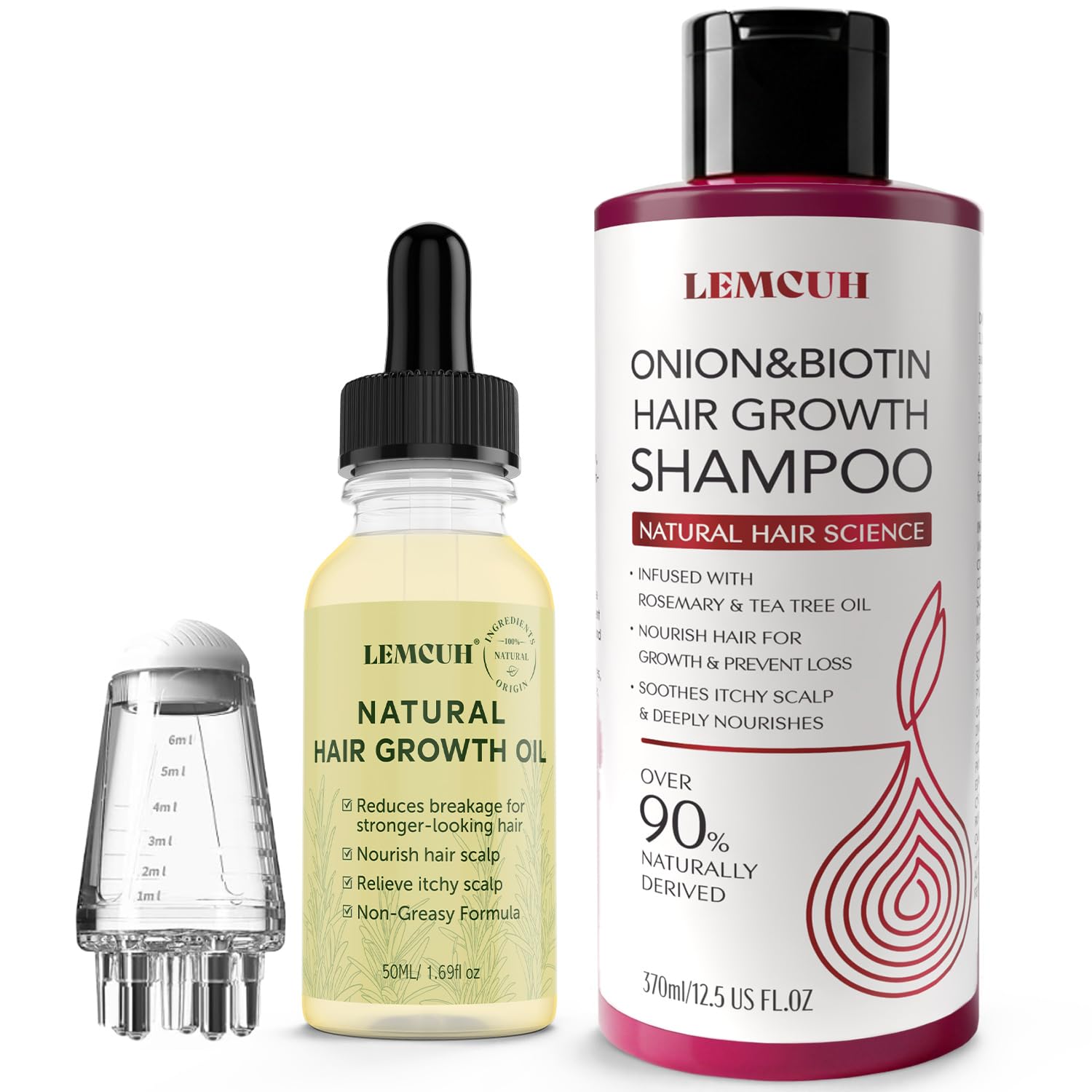 Natural Hair Oil and Rosemaey & Biotin Hair Growth Shampoo