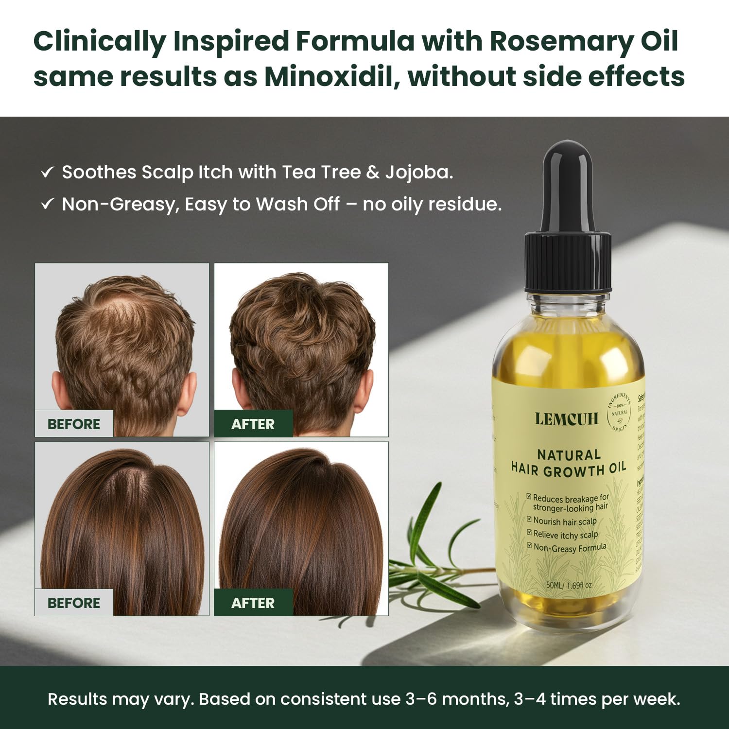 Natural Hair Oil and Rosemaey & Biotin Hair Growth Shampoo