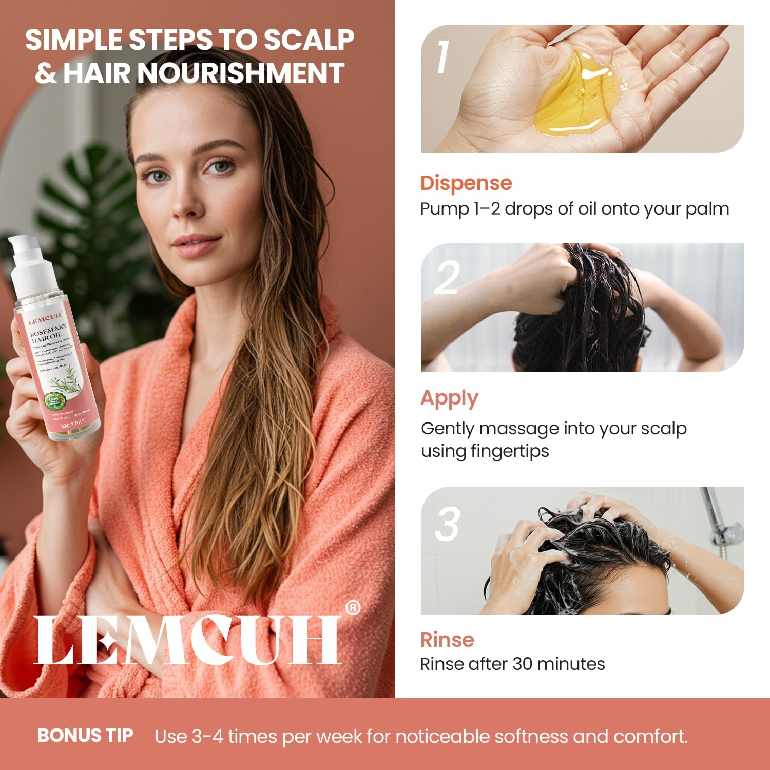 Rosemary Hair Oil and Onion & Biotin Hair Growth Shampoo