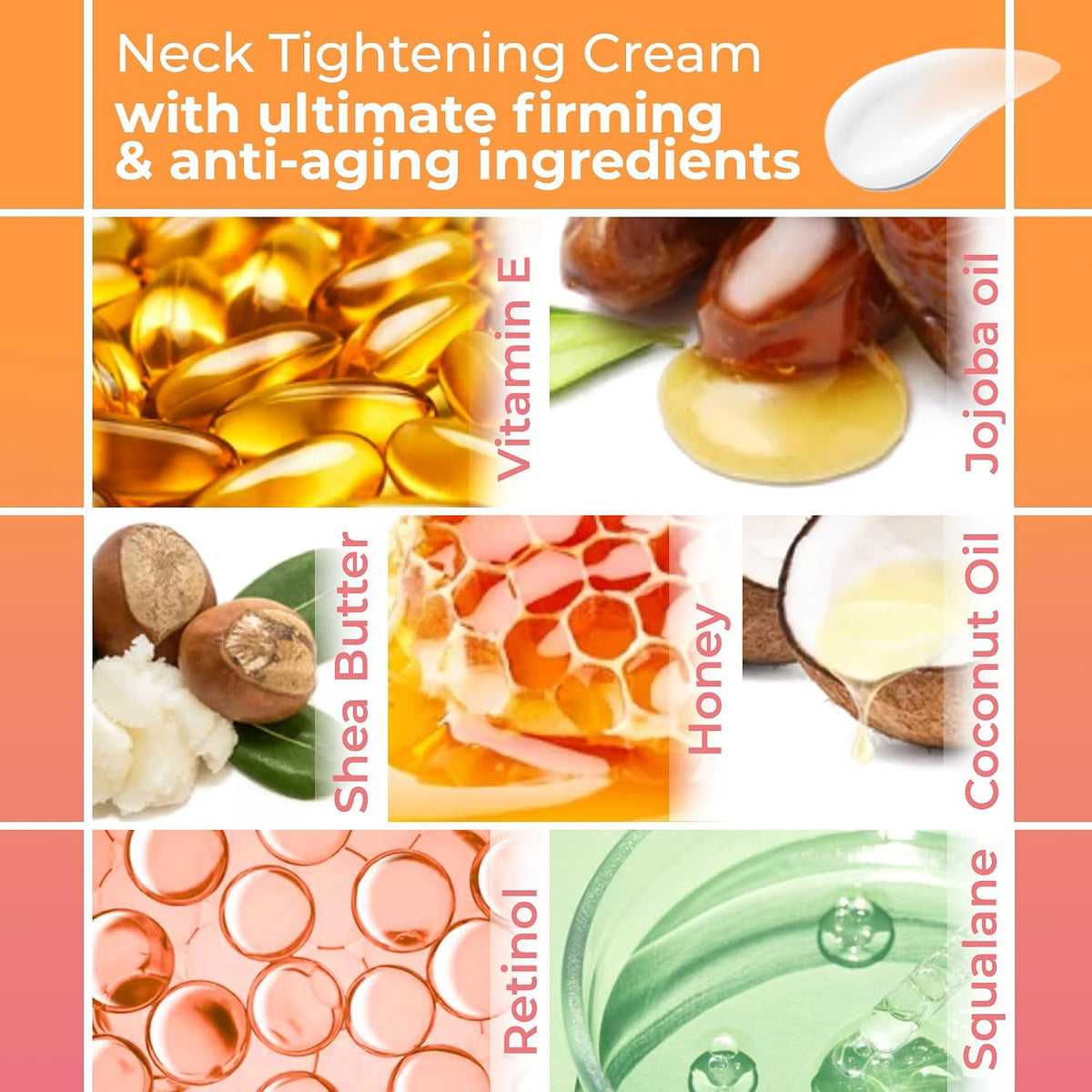 Retinol Neck Firming Tightening Cream: Neck Firming Cream for Women - Retinol Tightening Skin Creams - Anti Wrinkle Aging for Neck & Décolleté