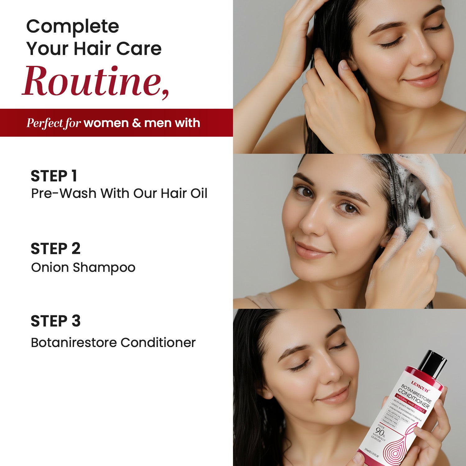Onion & Biotin Hair Conditioner for Thinning Hair & Scalp Care - Strengthening Formula with Caffeine, Ginger & Ginseng - Daily Use (12.5 oz)